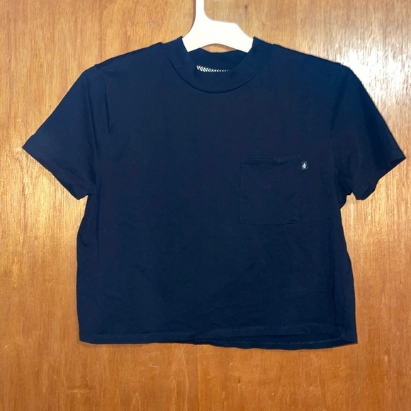 •VOLCOM•BLACK FLORAL DIAMOND CROP TEE "TRUE TO THIS" SIZE SMALL EUC - Picture 5 of 10